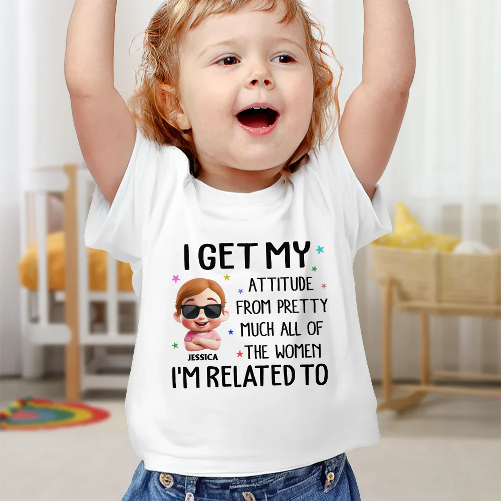I Get My Attitude - Personalized Baby Onesie - Image 6