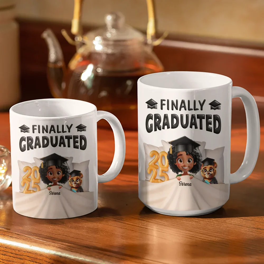 I Graduated! Can I Go Back To Bed Now - Personalized White Edge-to-Edge Mug - Image 3