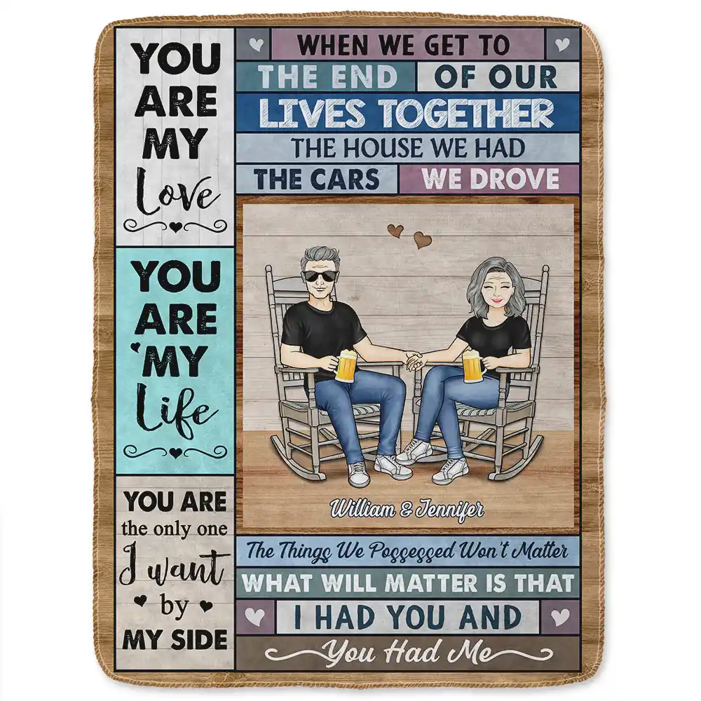 I Had You And You Had Me Old Couple - Personalized Fleece Blanket, Sherpa Blanket - Image 2