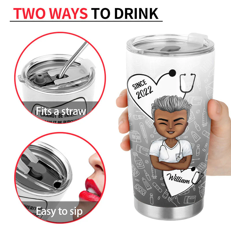 I Have Earned It Nurse - Personalized Custom Tumbler - Image 4