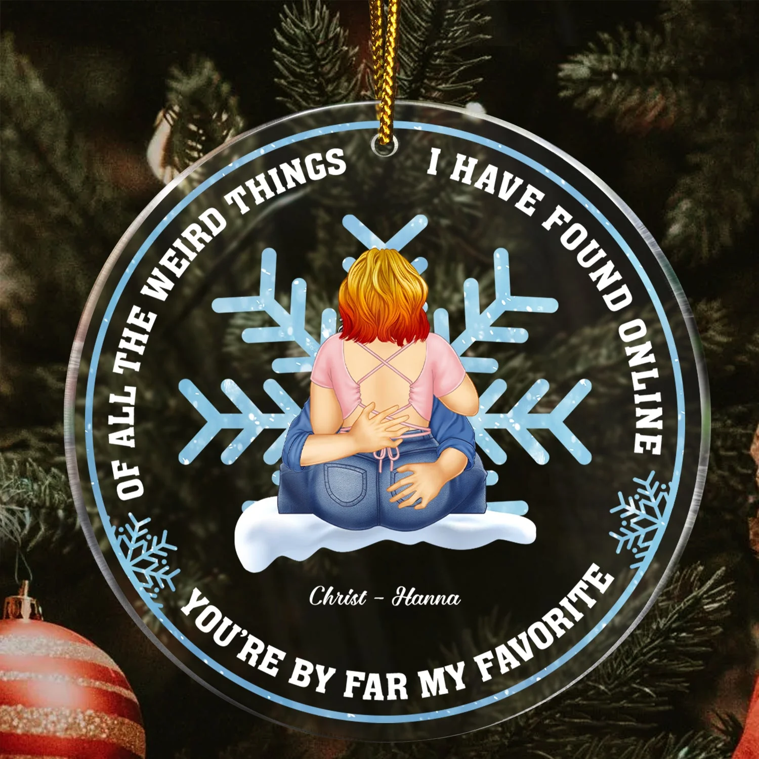 I Have Found Online - Christmas Gift For Couples - Personalized Circle Acrylic Ornament - Image 3