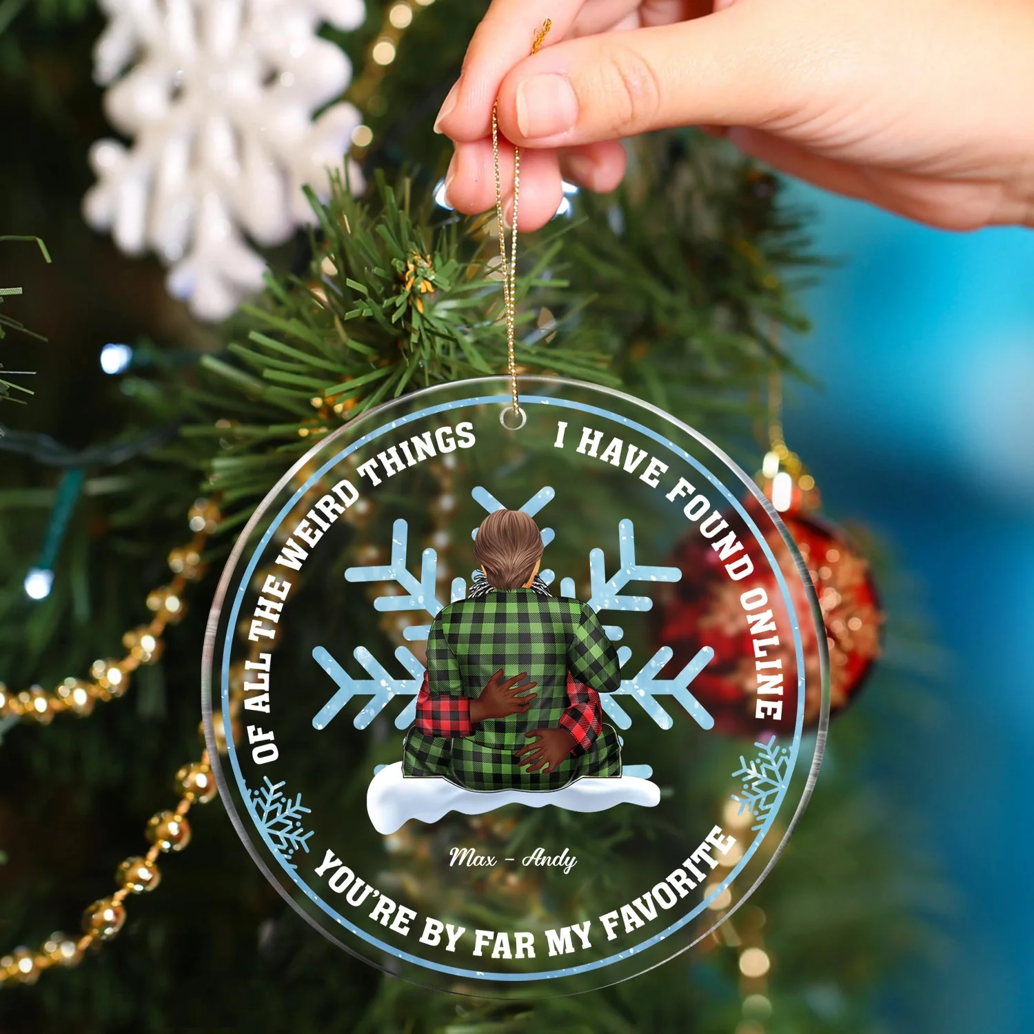 I Have Found Online - Christmas Gift For Couples - Personalized Circle Acrylic Ornament - Image 4