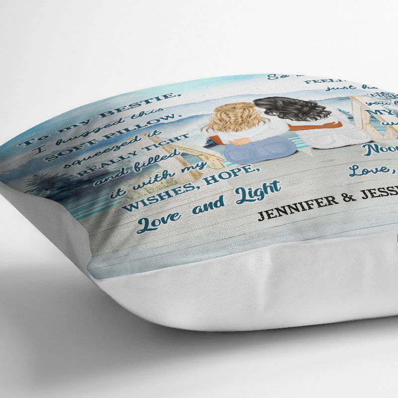 I Hugged This Soft Pillow Lake - Gift For Bestie - Personalized Custom Pillow - Image 3