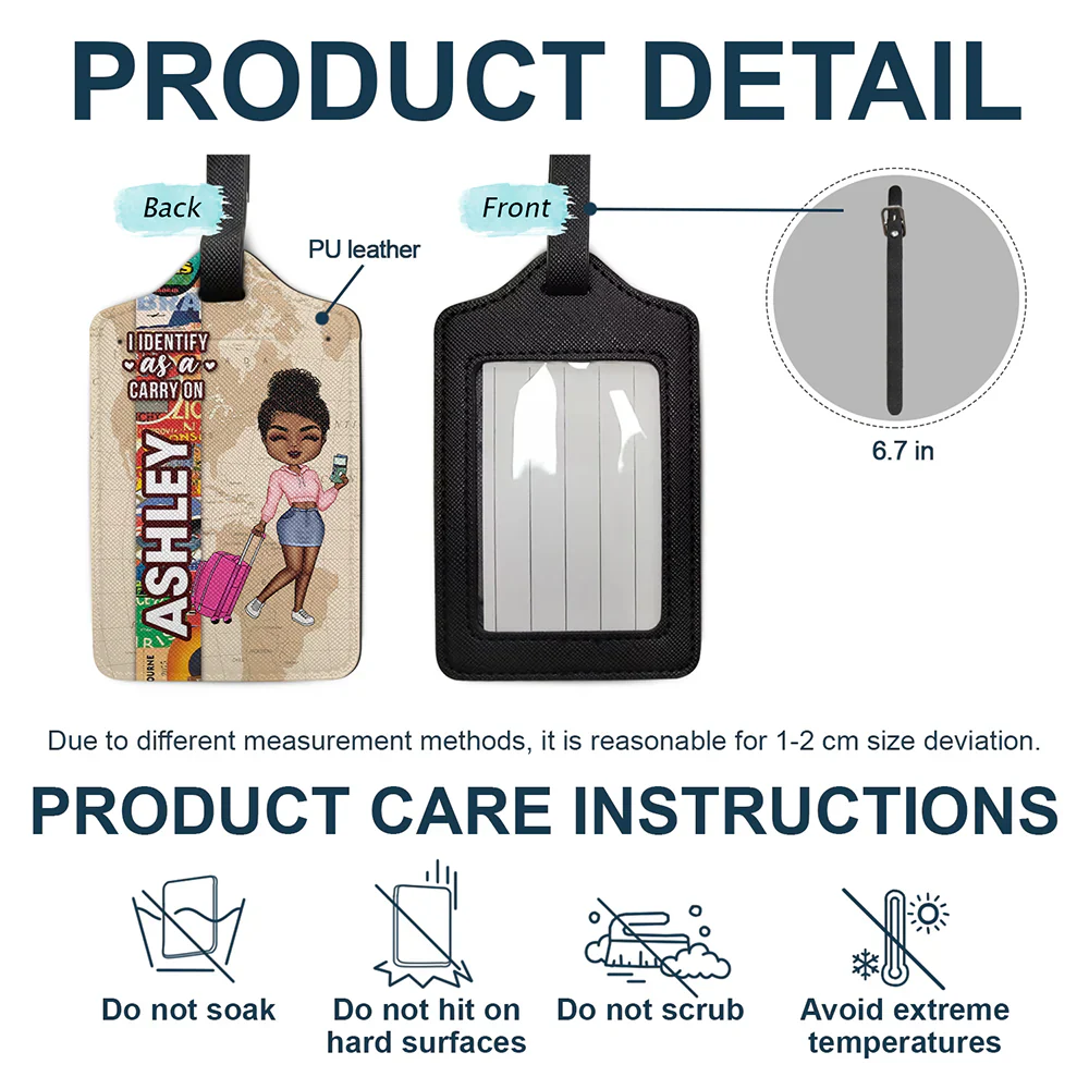 I Identify As A Carry On - Personalized Luggage Tag - Image 4