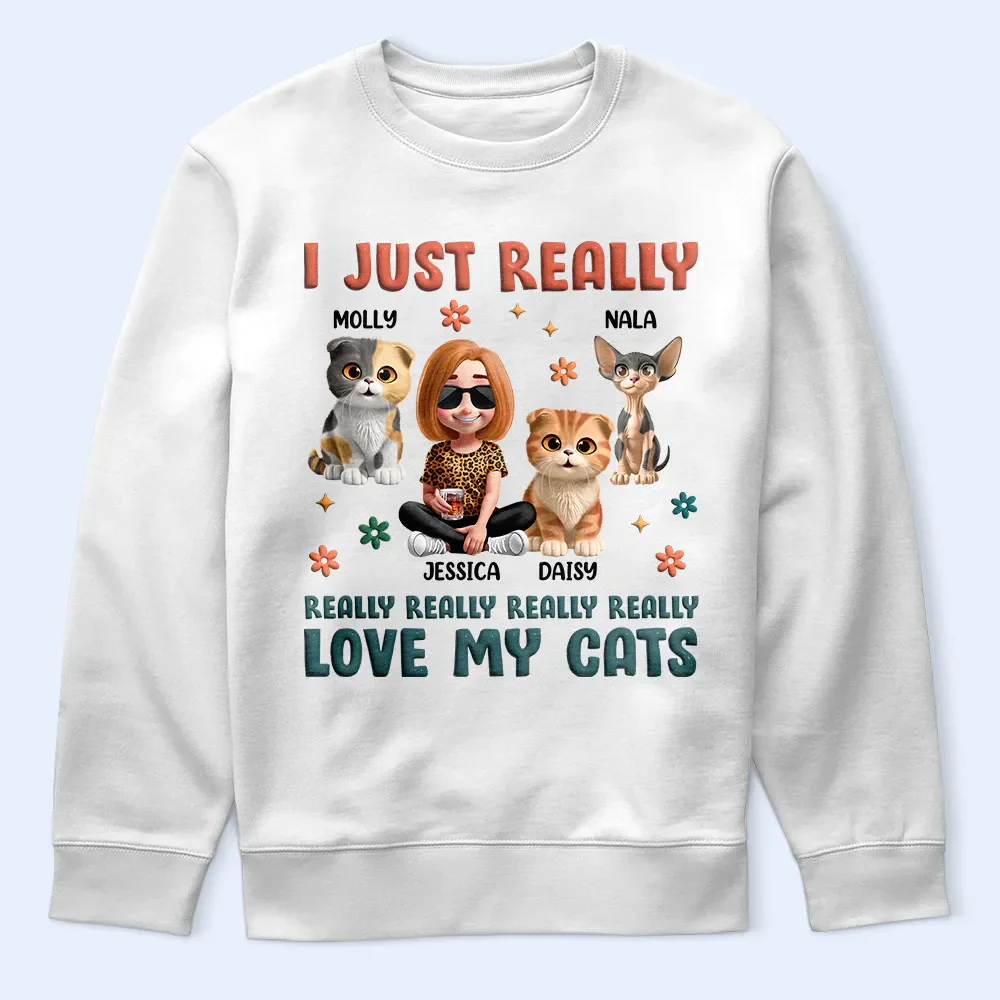 I Just Really Love My Cat - Personalized T Shirt - Image 5