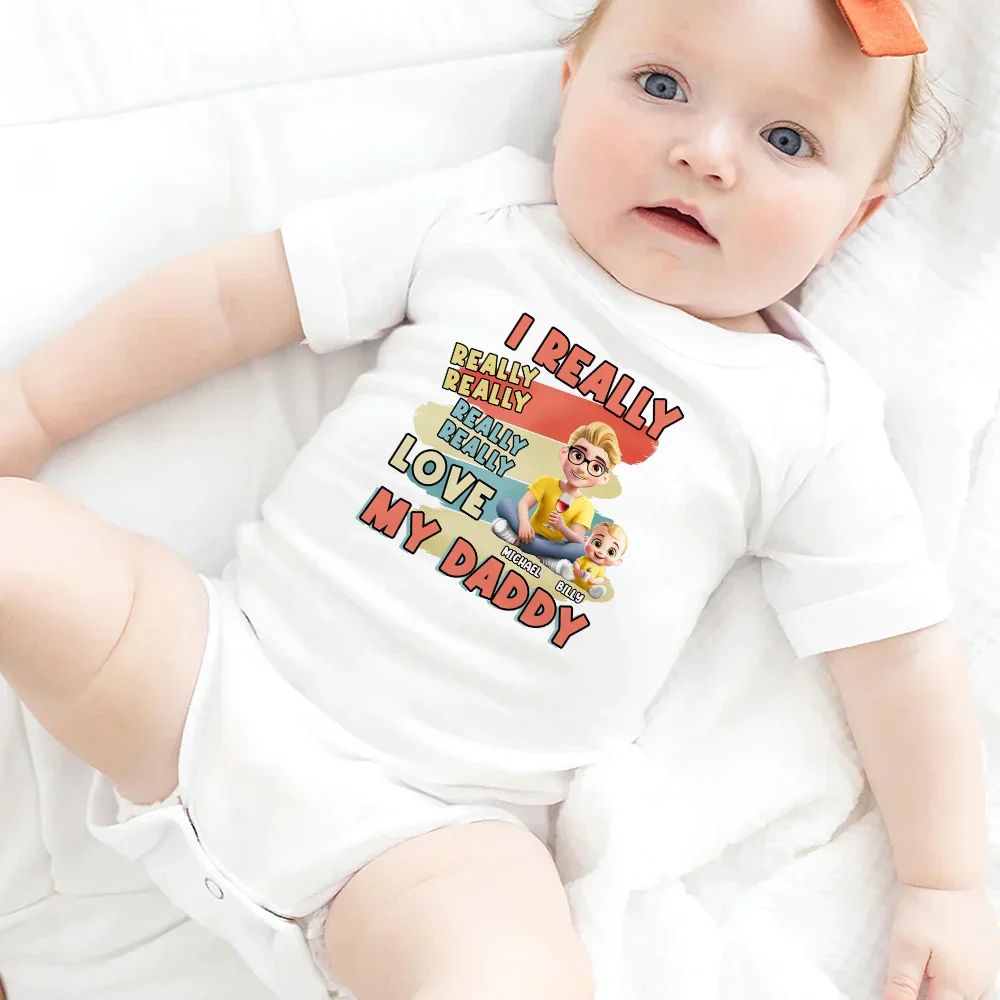 I Just Really Really Really Love My Daddy - Personalized Baby Onesie - Image 4