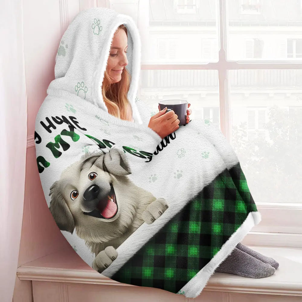 I Just Want To Hang Out With My Dogs - Personalized Wearable Hooded Blanket - Image 3