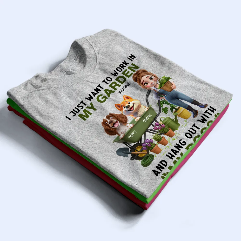 I Just Want To Work In My Garden - Personalized T Shirt - Image 2
