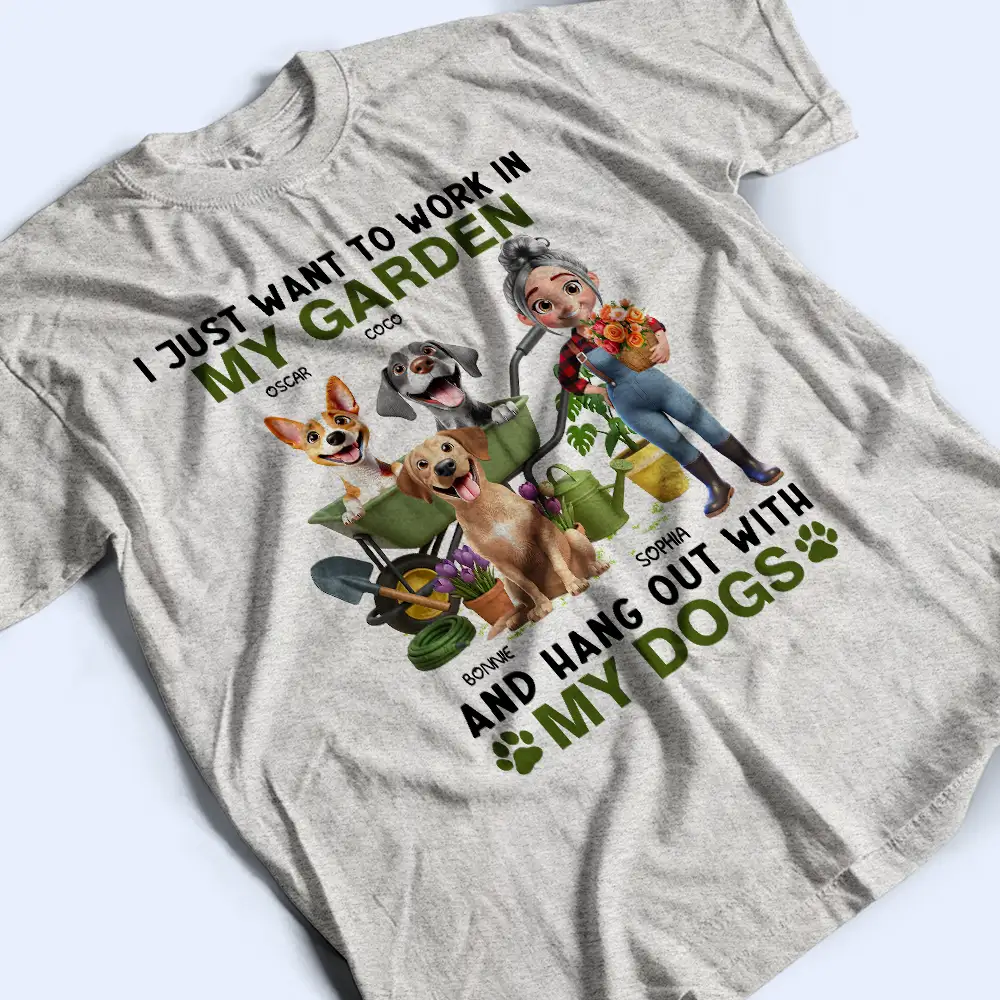 I Just Want To Work In My Garden - Personalized T Shirt - Image 3