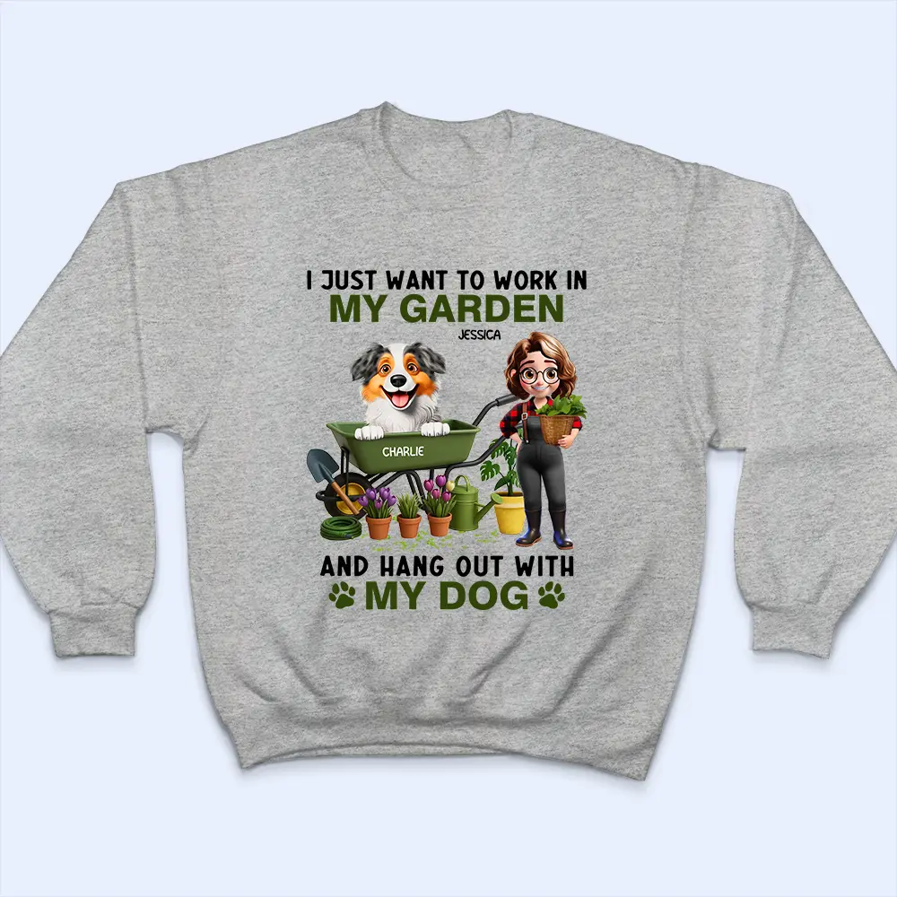 I Just Want To Work In My Garden - Personalized T Shirt - Image 5