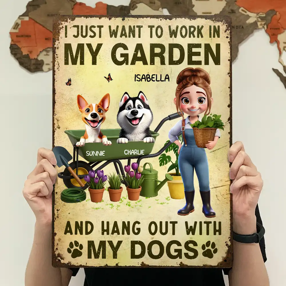 I Just Want To Work In My Garden - Personalized Classic Metal Signs - Image 4