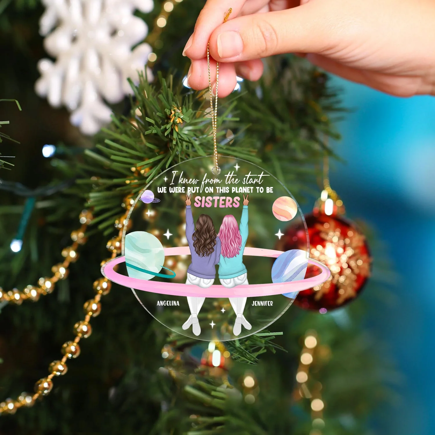 I Knew From The Start - Gift For Bestie - Personalized Custom Shaped Acrylic Ornament - Image 4