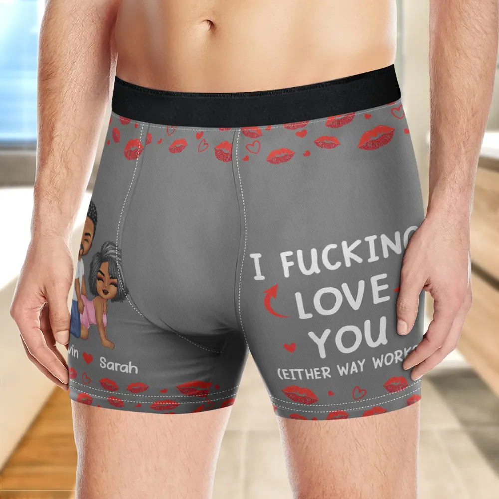 I Licked It So It's Mine Funny Couple - Personalized Men's Boxer Briefs - Image 3