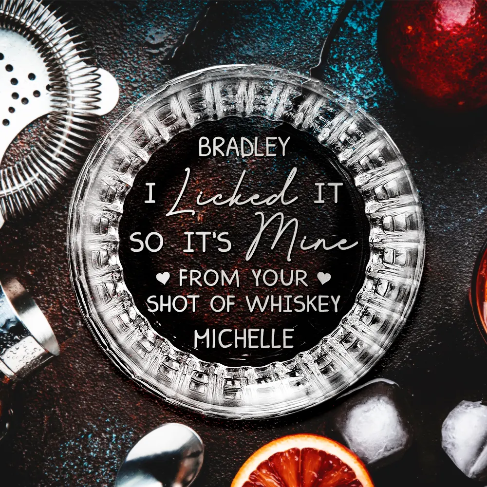 I Licked It So It's Mine - Personalized Rocks Whiskey Glass - Image 2