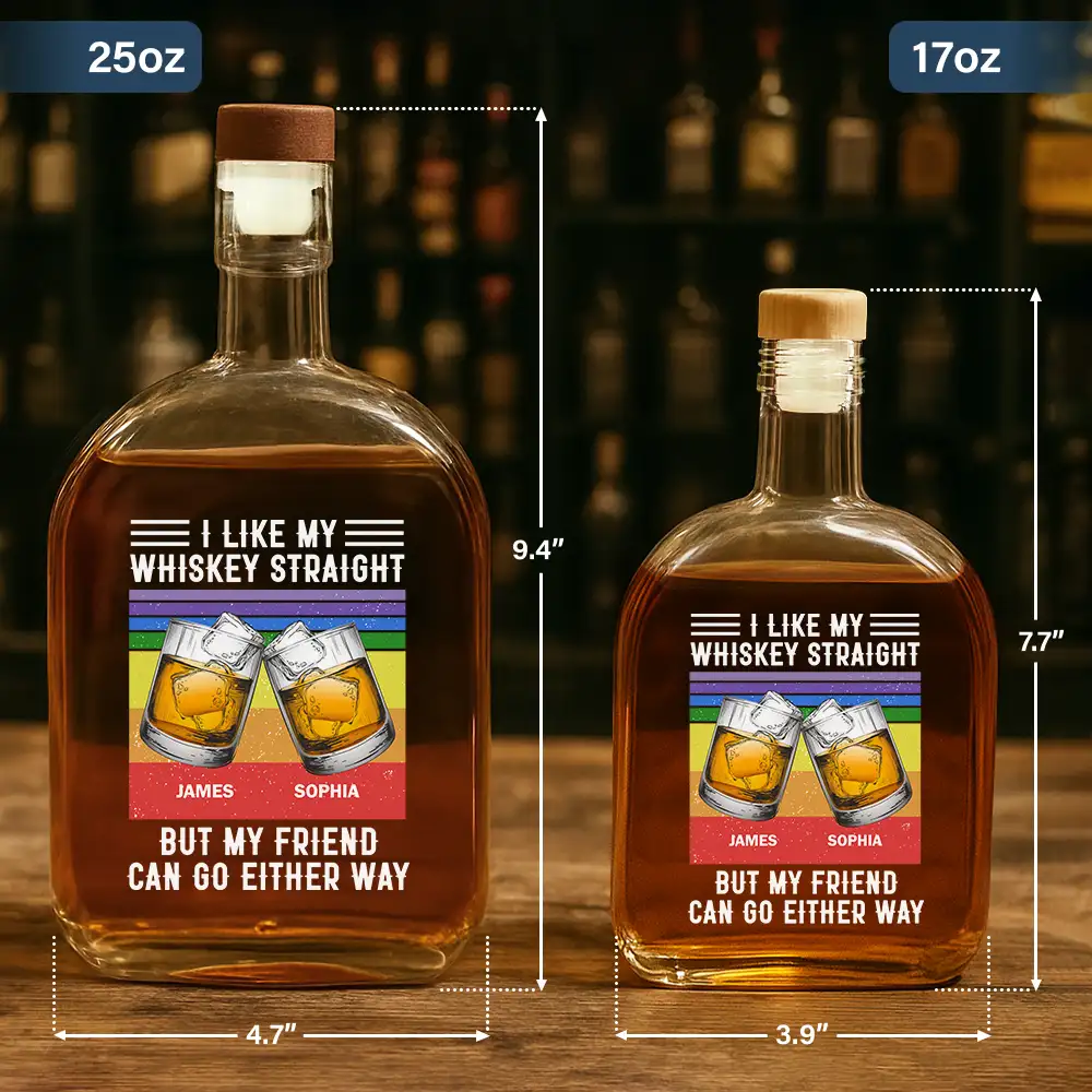 I Like My Whiskey Straight - Personalized Whiskey Bottle - Image 5