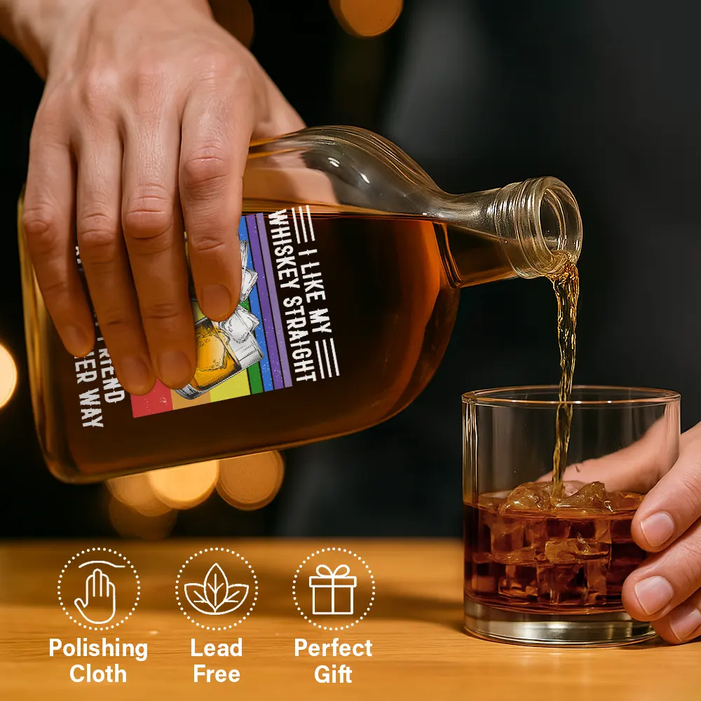 I Like My Whiskey Straight - Personalized Whiskey Bottle - Image 6