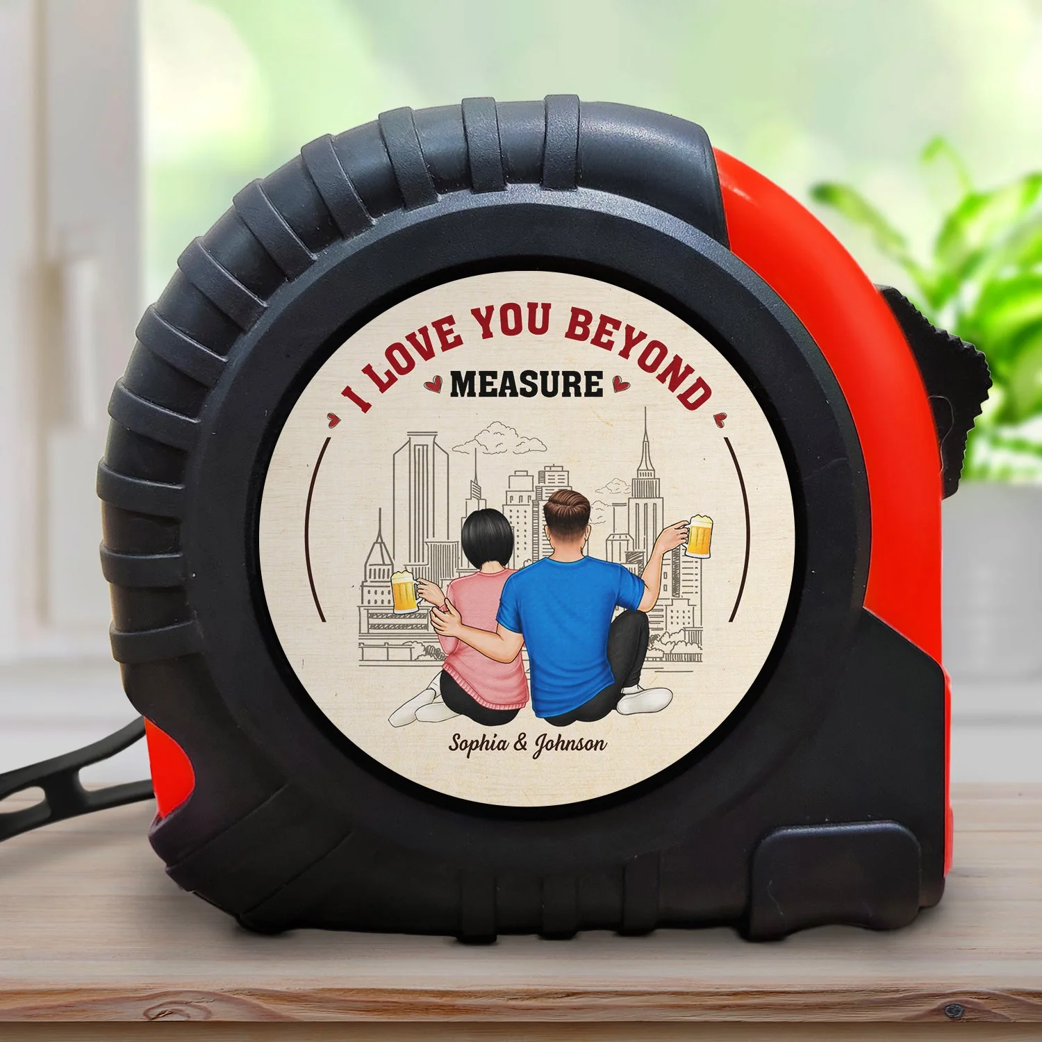 I Love Building A Life With You - Gift For Couples, Spouse, Husband, Boyfriend - Personalized Tape Measure - Image 2