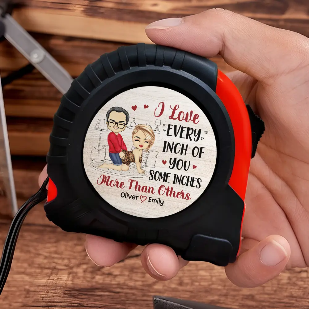 I Love Every Inch Of You Doggy Couple - Personalized Tape Measure - Image 3