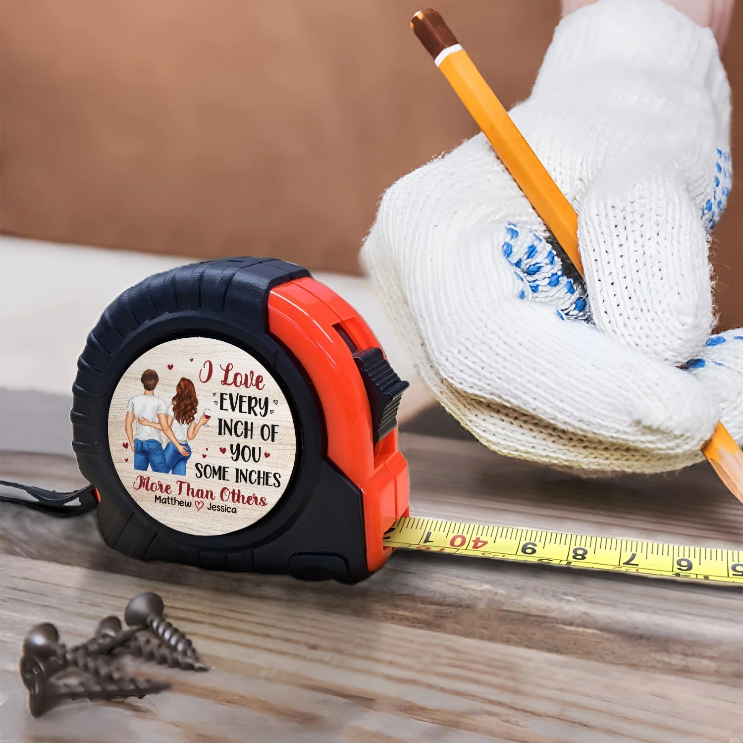 I Love Every Inch Of You - Gift For Couples, Husband, Boyfriend - Personalized Tape Measure - Image 4