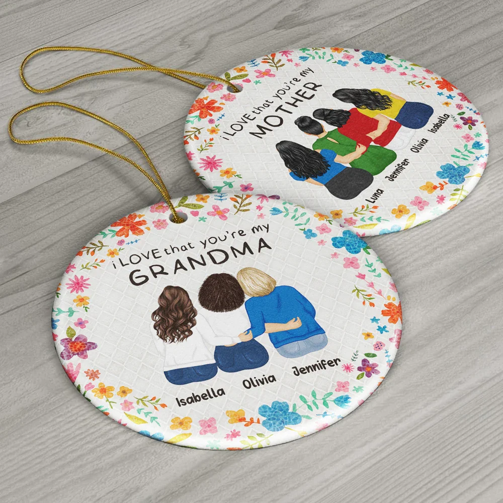 I Love That You Are My Friend Bestie Sister - Personalized Circle Ceramic Ornament - Image 6