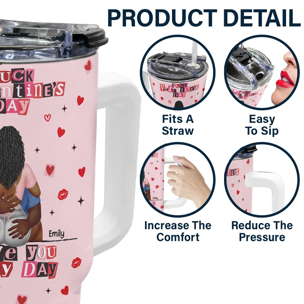 I Love You Every Day Ransom Note Style - Personalized 40oz Tumbler With Straw - Image 5
