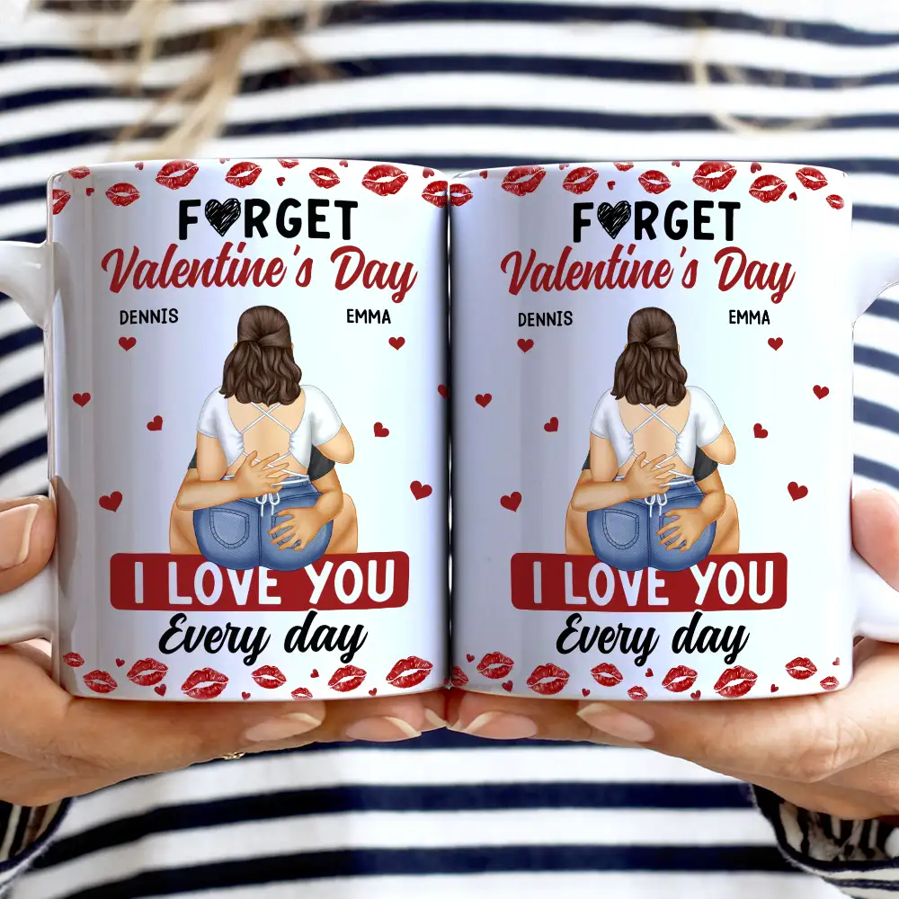 I Love You Every Day Sexy Couple - Personalized White Edge-to-Edge Mug - Image 2