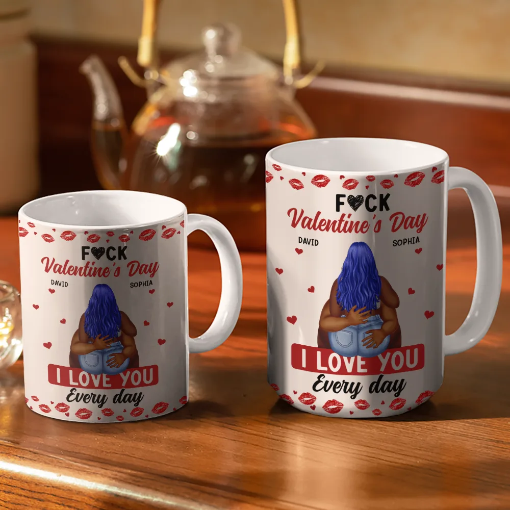 I Love You Every Day Sexy Couple - Personalized White Edge-to-Edge Mug - Image 3