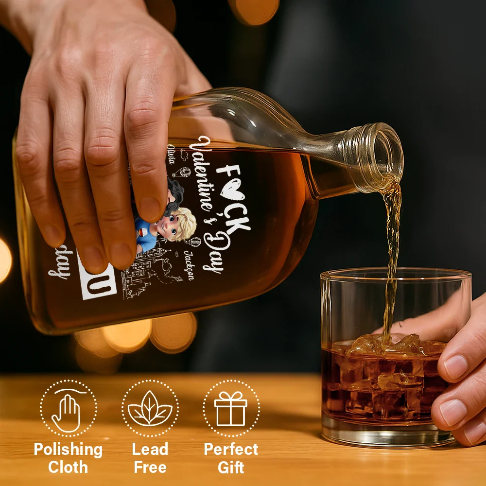 I Love You Everyday 3D Effect Couple - Personalised Whisky Bottle - Image 6