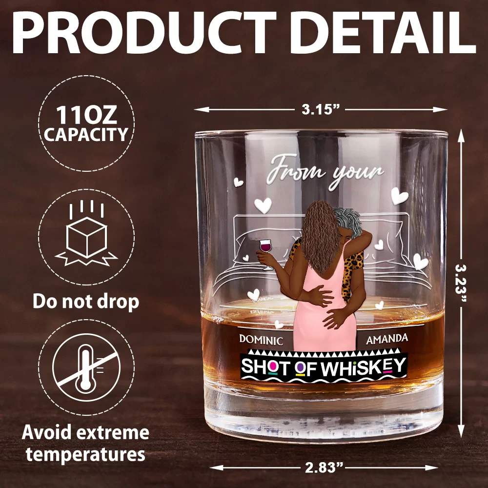 I Love You For Who You Are Afro Couples - Personalized Whiskey Glass - Image 5