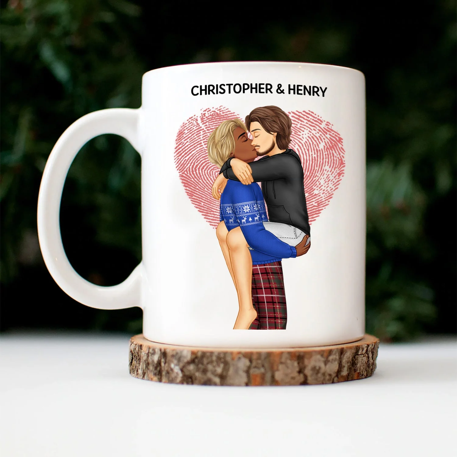 I Love You For Your Personality Kissing Couple - Anniversary, Vacation, Funny Gift For Couples, Family - Personalized Mug - Image 3