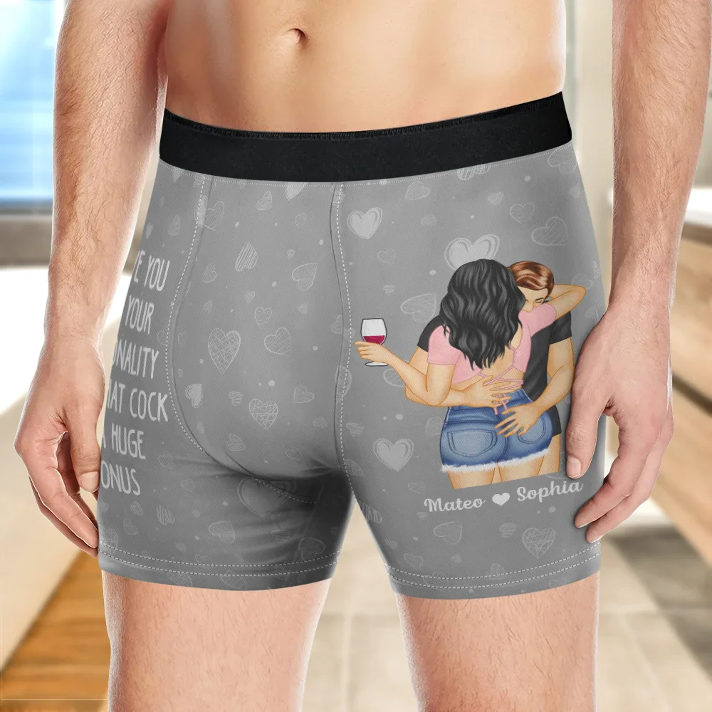 I Love You For Your Personality Sexy Couple - Personalized Men's Boxer Briefs - Image 3