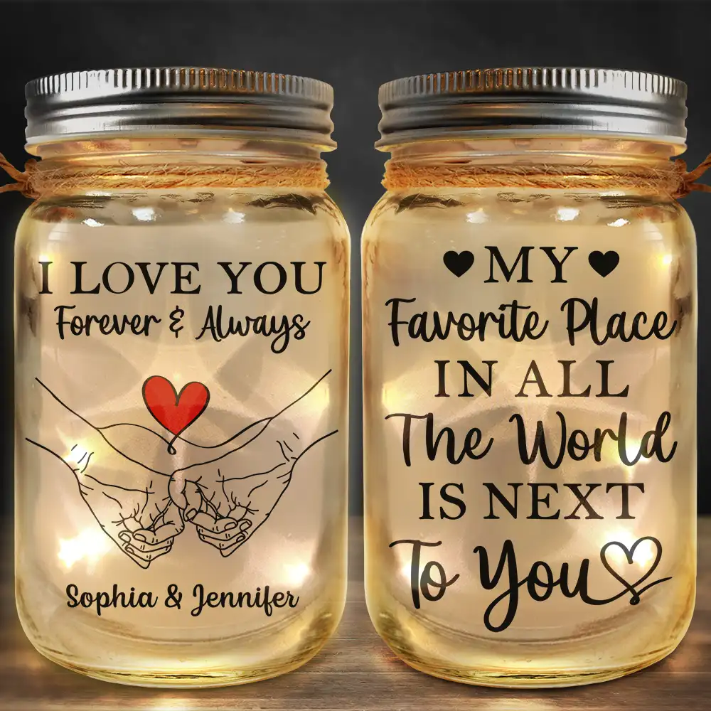 I Love You Forever & Always - Personalized Mason Jar Light - Image 2