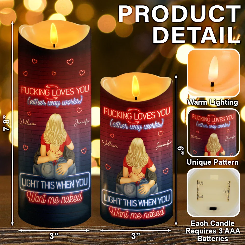 I Love You Like This When You Want Me - Personalized Flameless LED Candle - Image 5