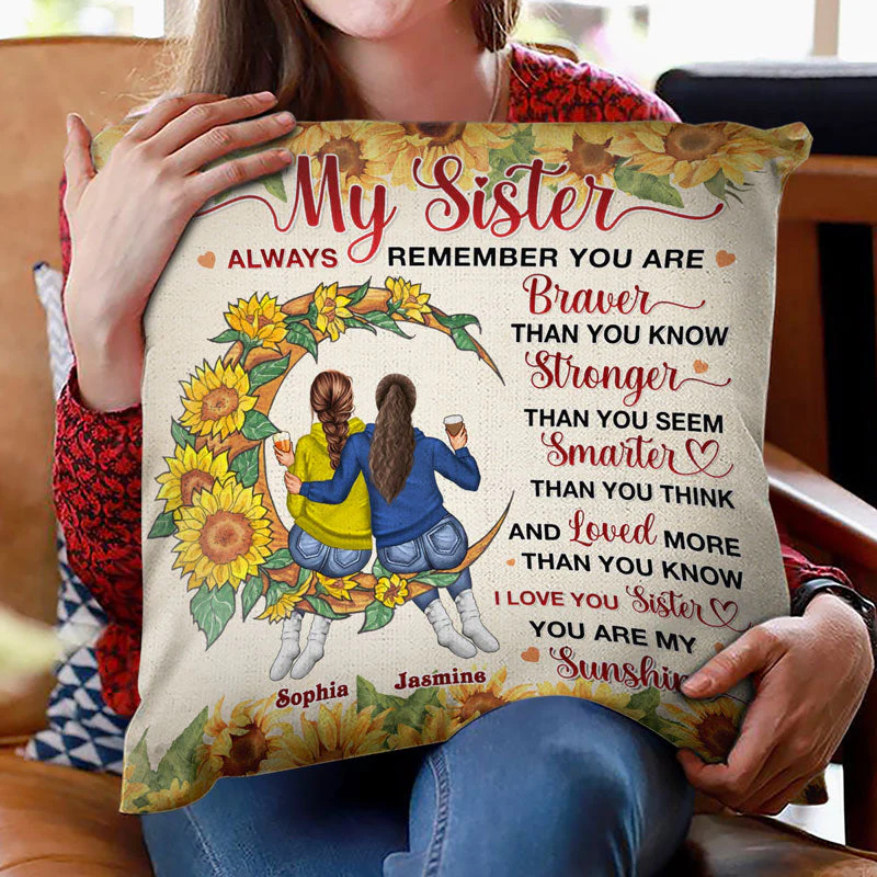 I Love You Sister - Gift For Sisters - Personalized Custom Pillow - Image 2