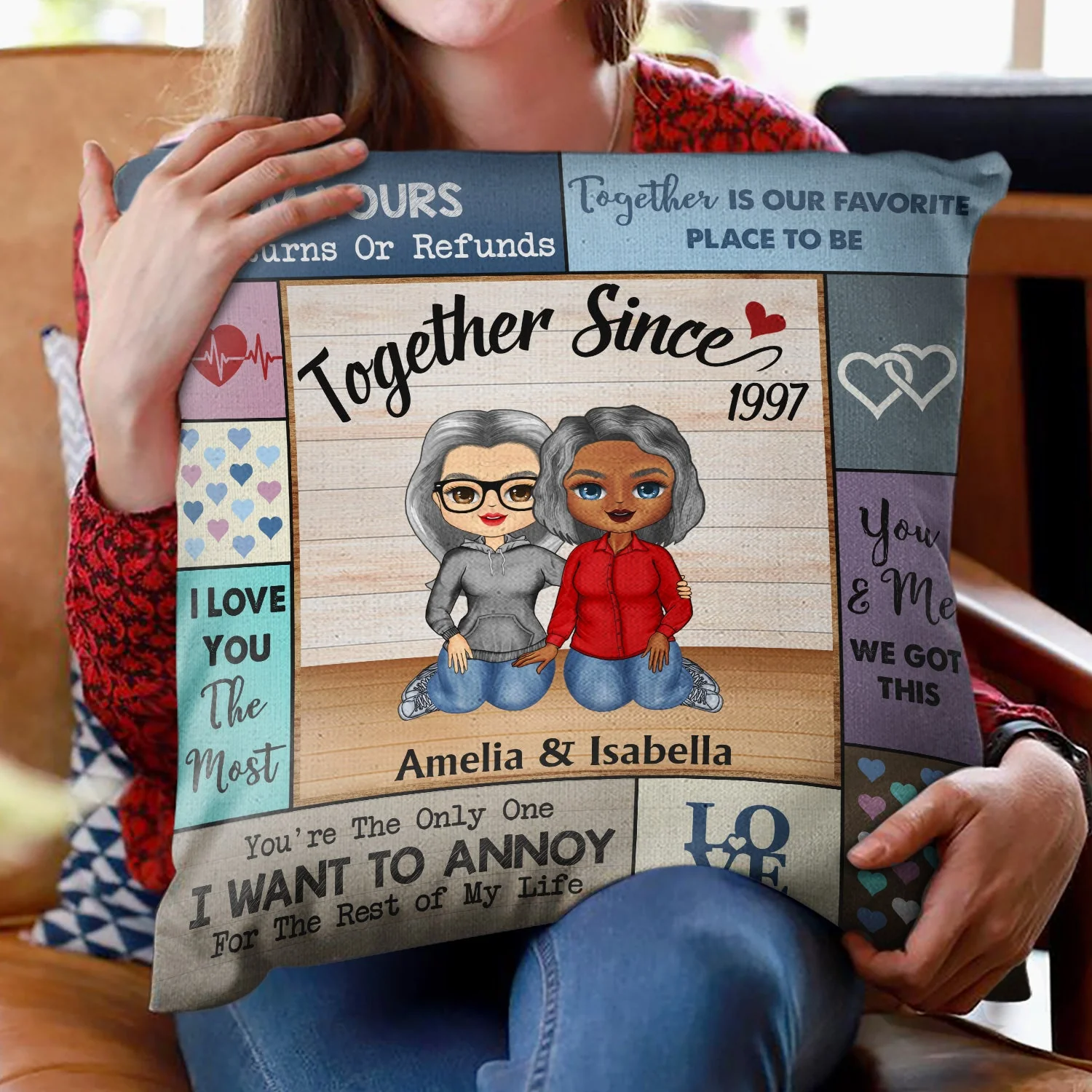 I Love You The Most Together Since Couple - Anniversary, Birthday Gift For Spouse, Husband, Wife, Boyfriend, Girlfriend - Personalized Custom Pillow - Image 2