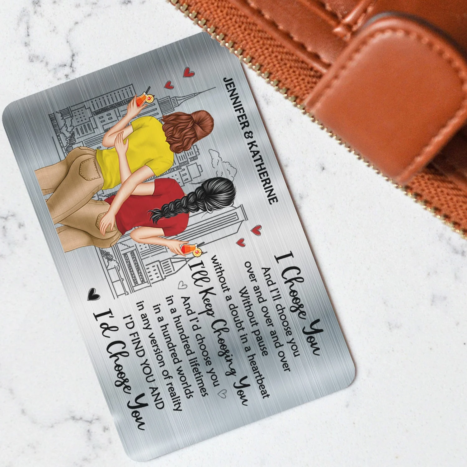 I Love You The Most - Unique Birthday Gifts, Wedding Anniversary, For Him, Husband - Personalized Aluminum Wallet Card - Image 3