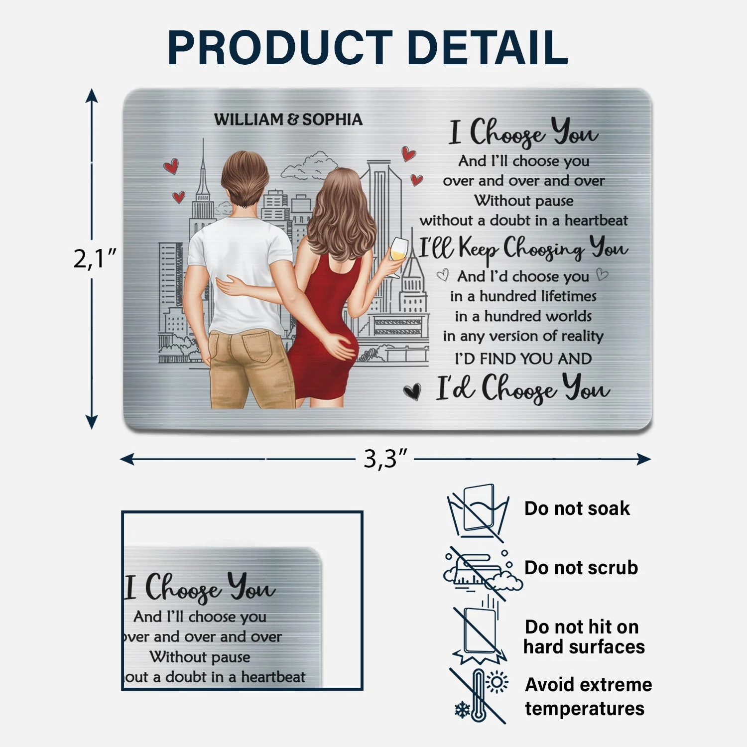 I Love You The Most - Unique Birthday Gifts, Wedding Anniversary, For Him, Husband - Personalized Aluminum Wallet Card - Image 6