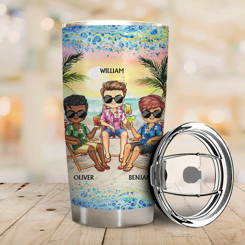 I Love You To The Beach And Back Best Friends - Bestie BFF Gift - Personalized Custom Tumbler - Image 2