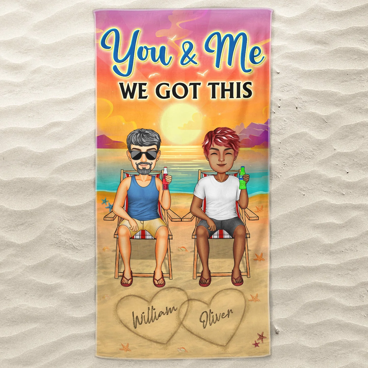 I Love You To The Beach And Back Traveling Beach Swimming Picnic Vacation - Birthday, Funny Gift For Her, Him, Couples, Family - Personalized Custom Beach Towel - Image 3