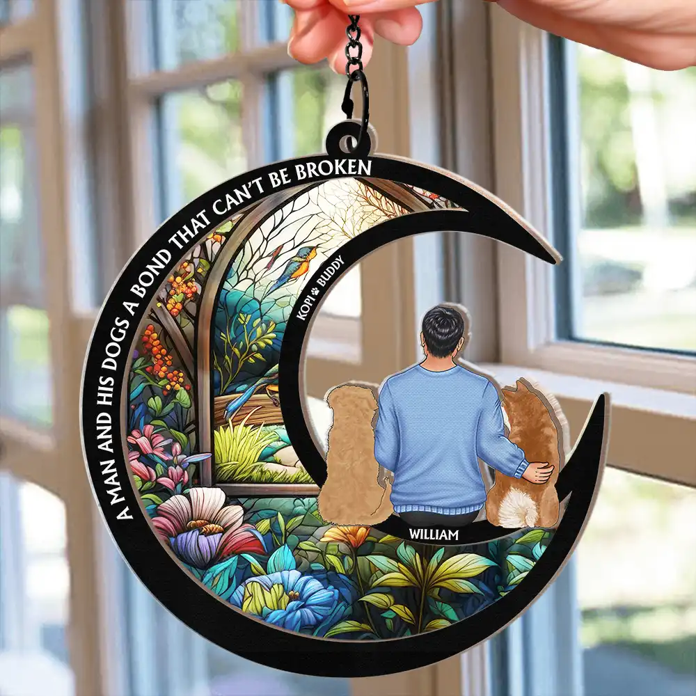 I Love You To The Moon And Back - Personalized Window Hanging Suncatcher Ornament - Image 2
