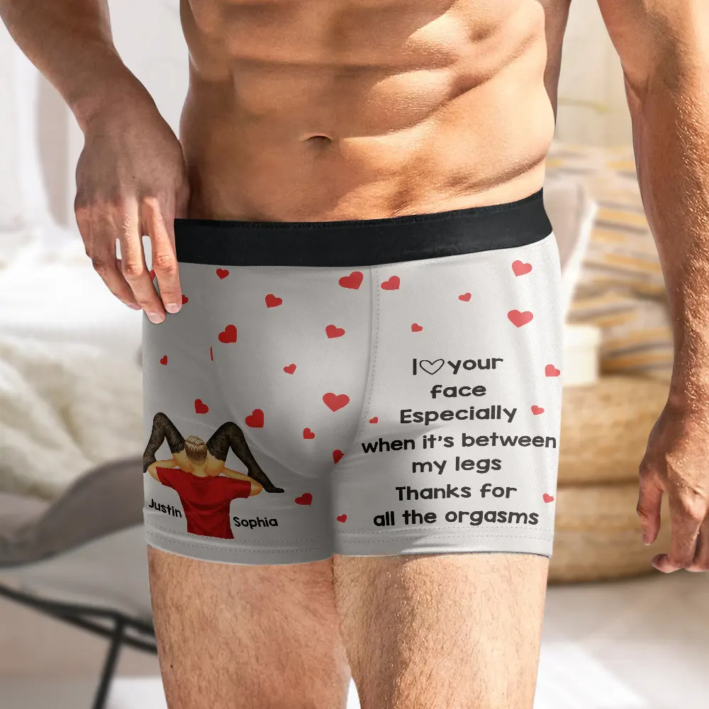I Love Your Face Especially When It's Between My Legs - Personalized Men's Boxer Briefs - Image 3
