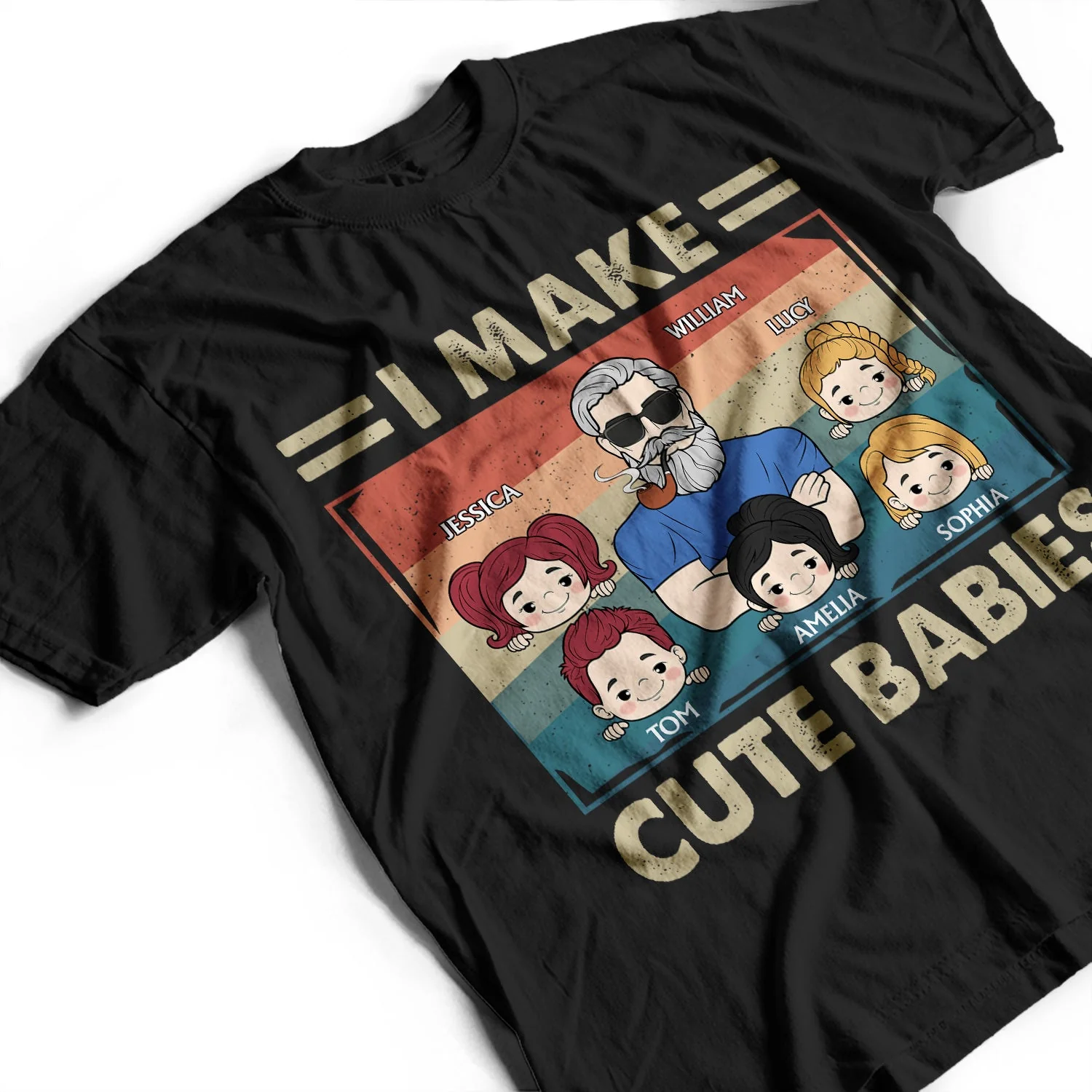 I Make Cute Babies Cartoon - Funny Gift For Dad, Father, New Dad - Personalized T Shirt - Image 3