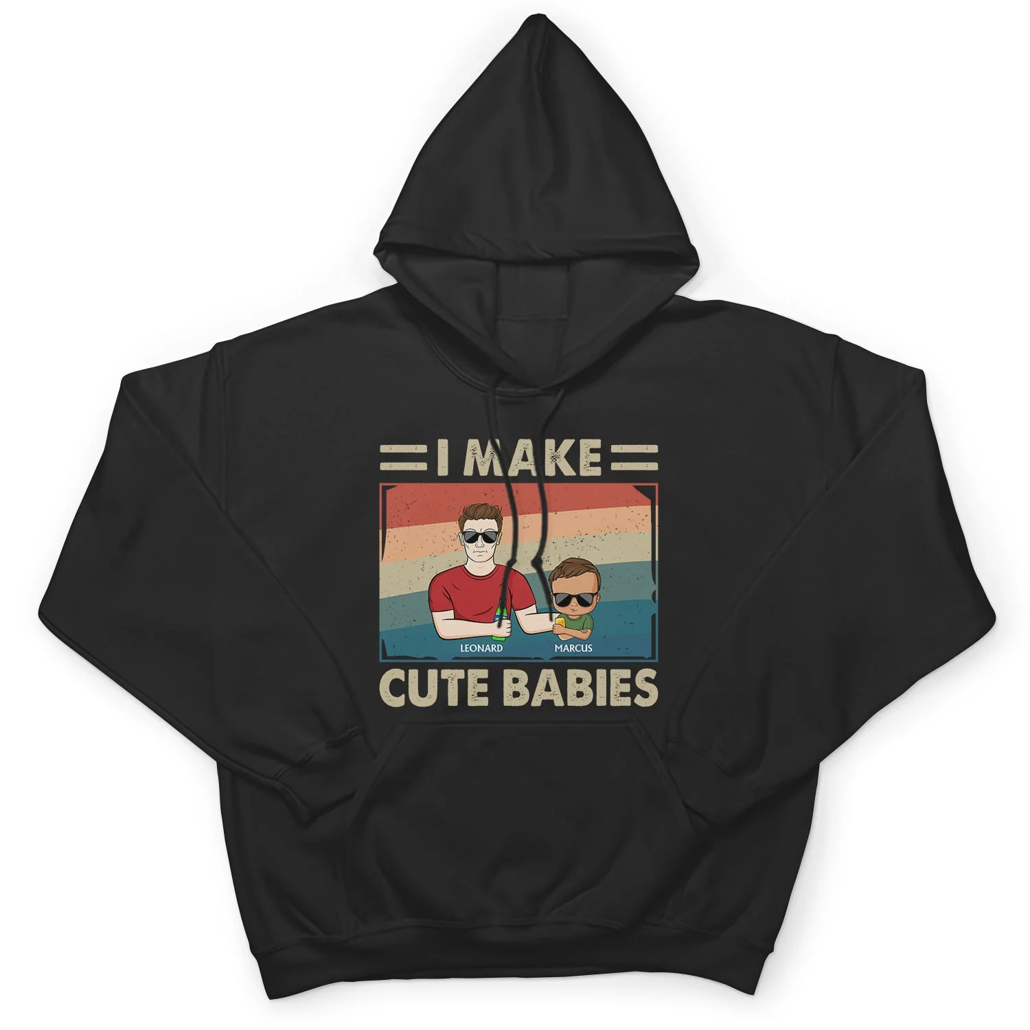 I Make Cute Babies - Funny Gift For Dad, Father, New Dad - Personalized T Shirt - Image 4
