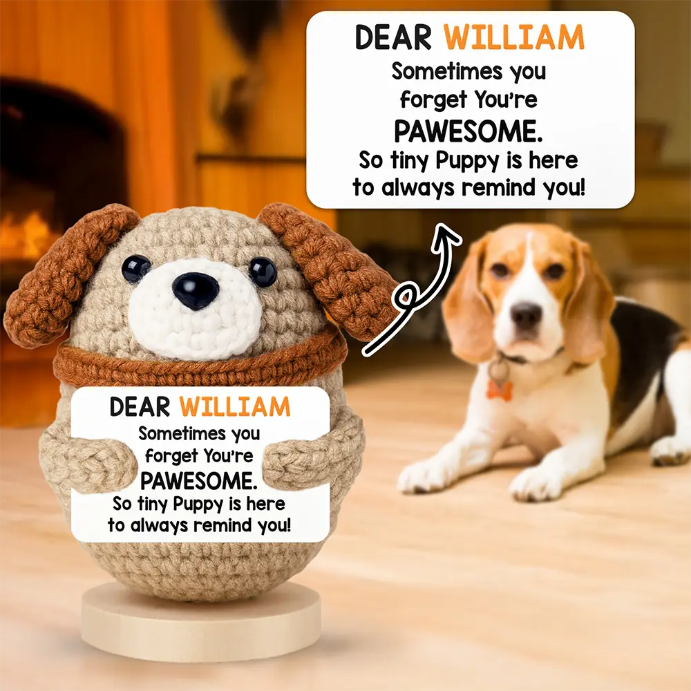 I May Be A Tiny Dog - Personalized Doll Crochet With Custom Card - Image 3