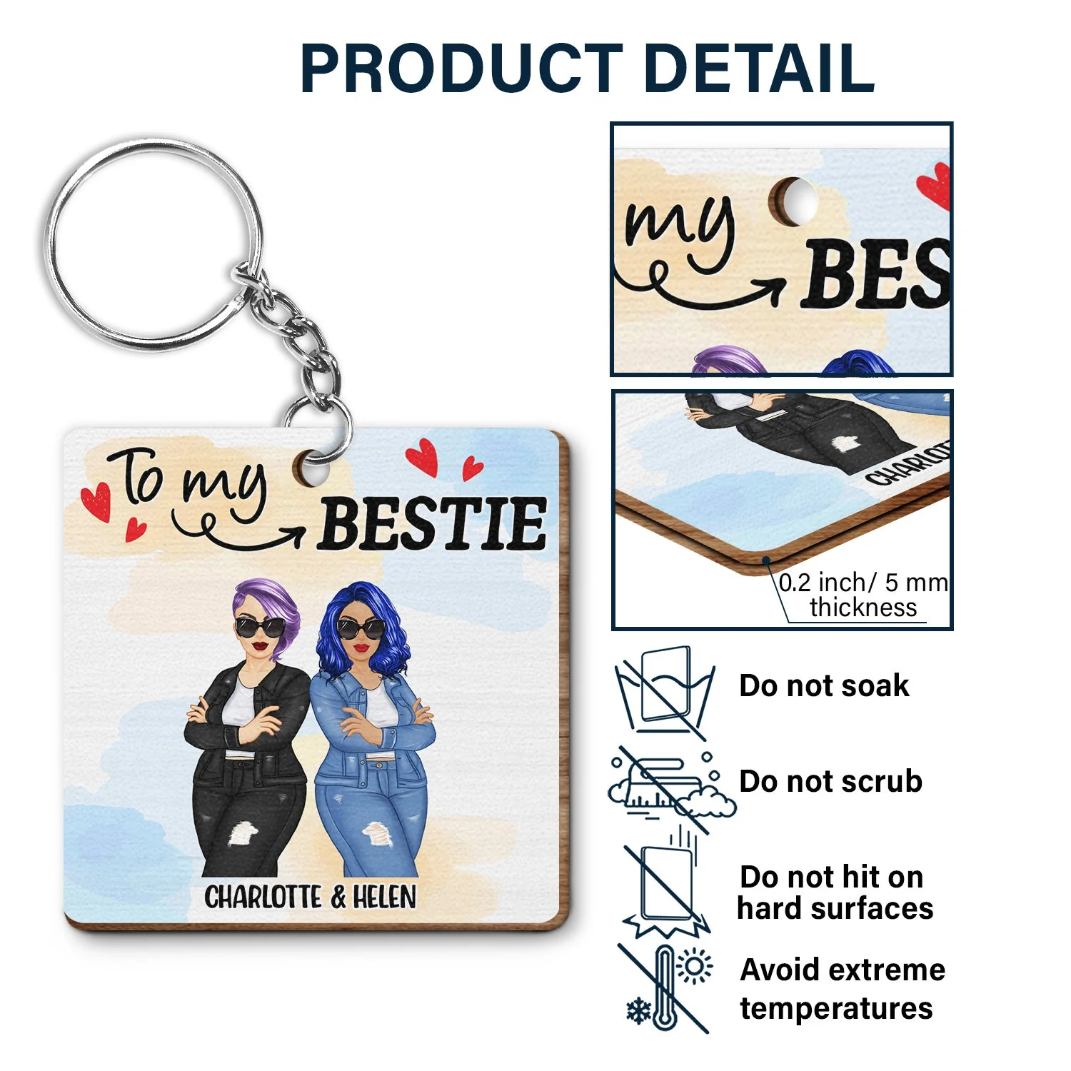 I May Not Be Able To Solve Your Problems - Gift For Besties - Personalized Wooden Keychain - Image 5
