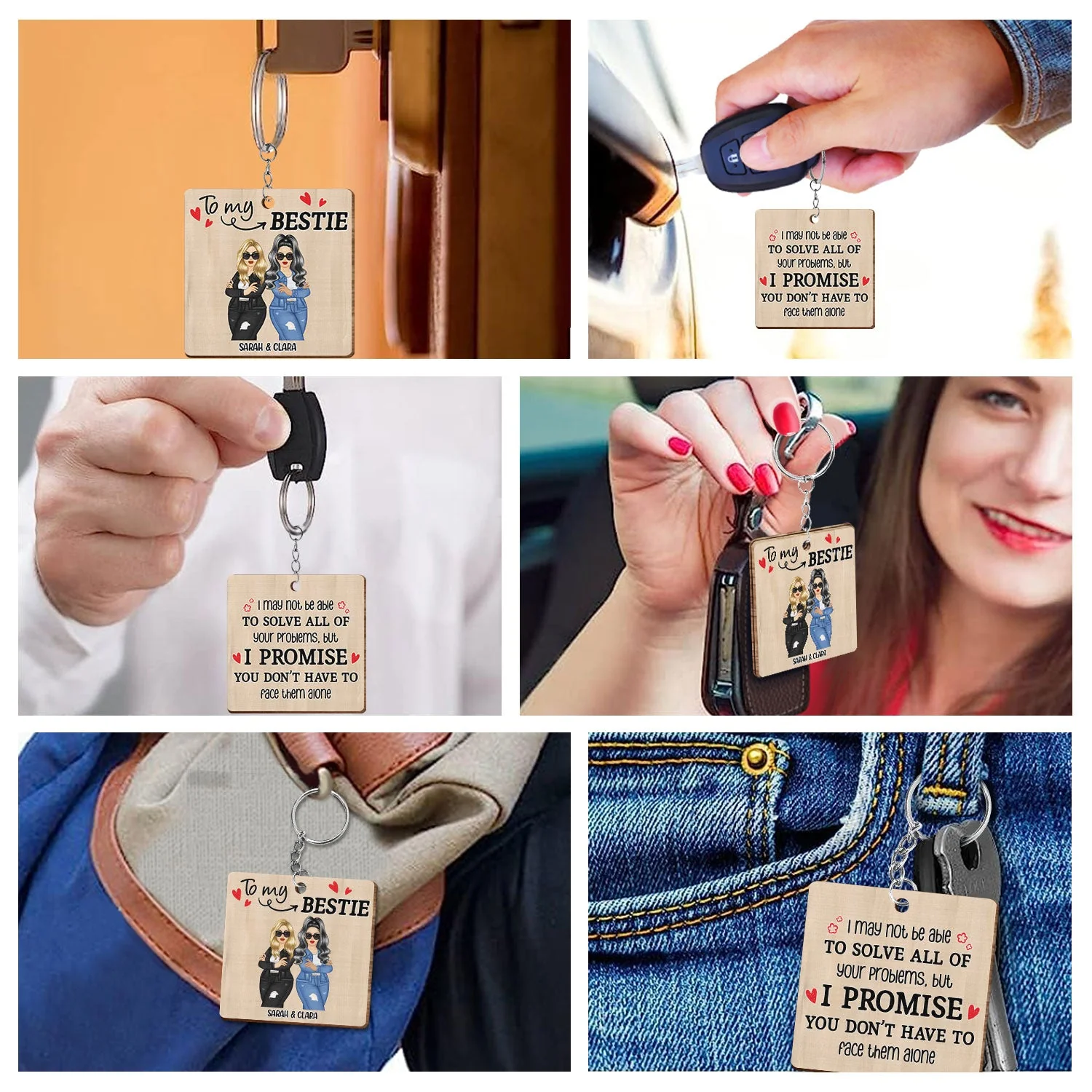 I May Not Be Able To Solve Your Problems - Gift For Besties - Personalized Wooden Keychain - Image 6