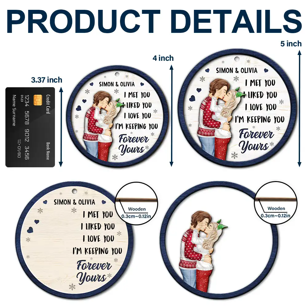I Met You I Liked You Couple - Personalized 2-Layered Wooden Ornament - Image 5