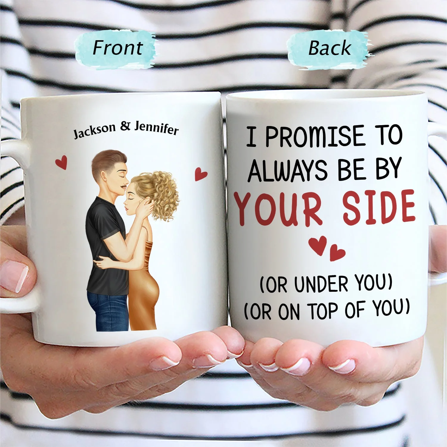 I Met You I Liked You I Love You Keeping You Hugging Couple - Birthday, Loving, Anniversary Gift For Spouse, Hubby, Wifey, Boyfriend, Girlfriend - Personalized Mug - Image 2