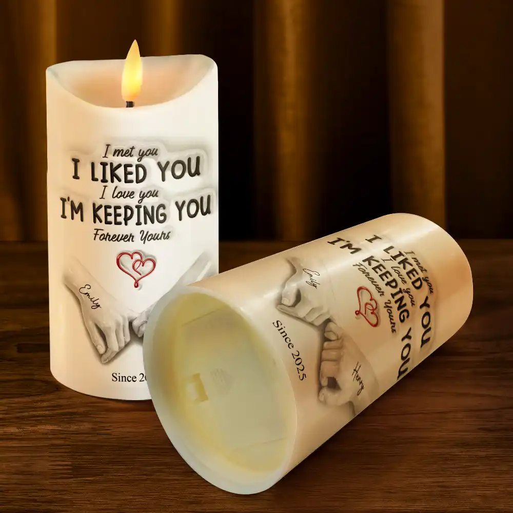 I Met You I Liked You - Personalized Flameless LED Candle - Image 3