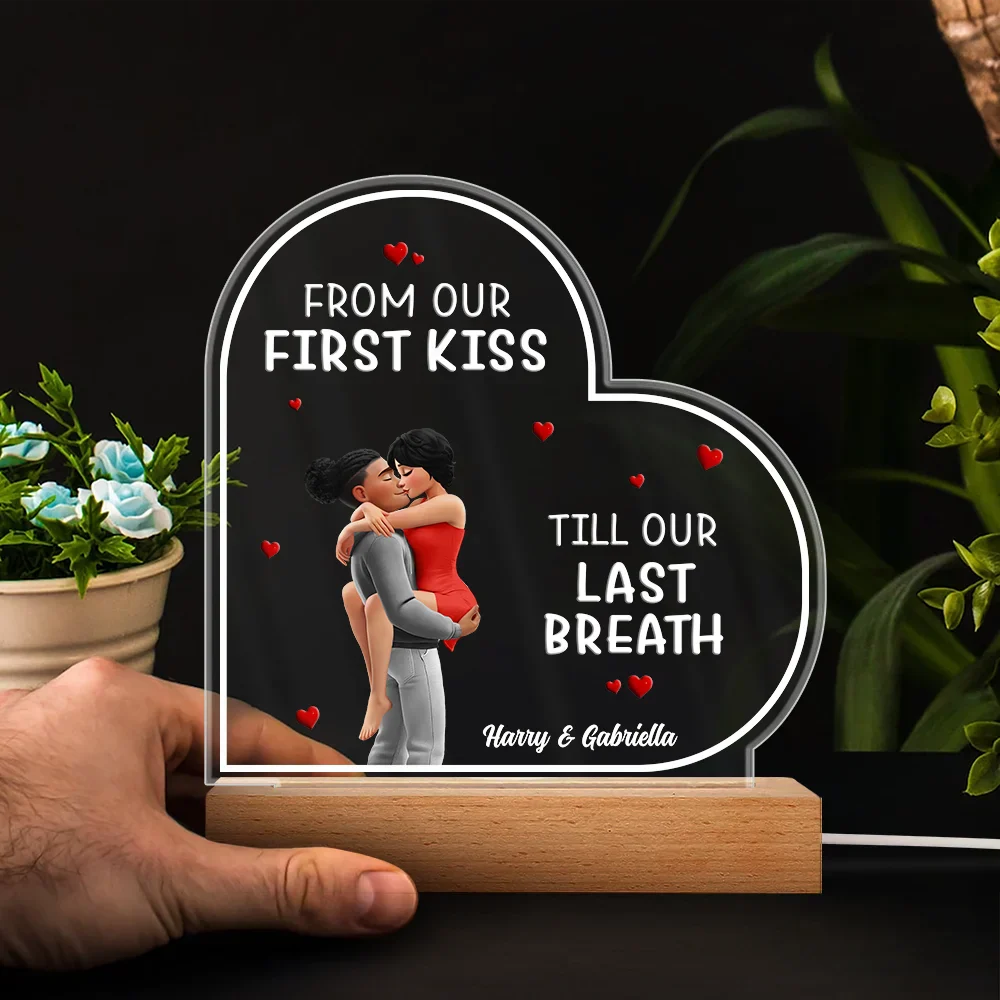 I Met You Liked You Love You Forever - Personalized 3D Led Light Wooden Base - Image 4